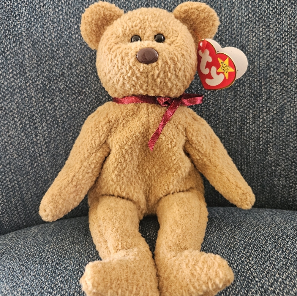 Ty Beanie Baby Rare Curly The Bear.